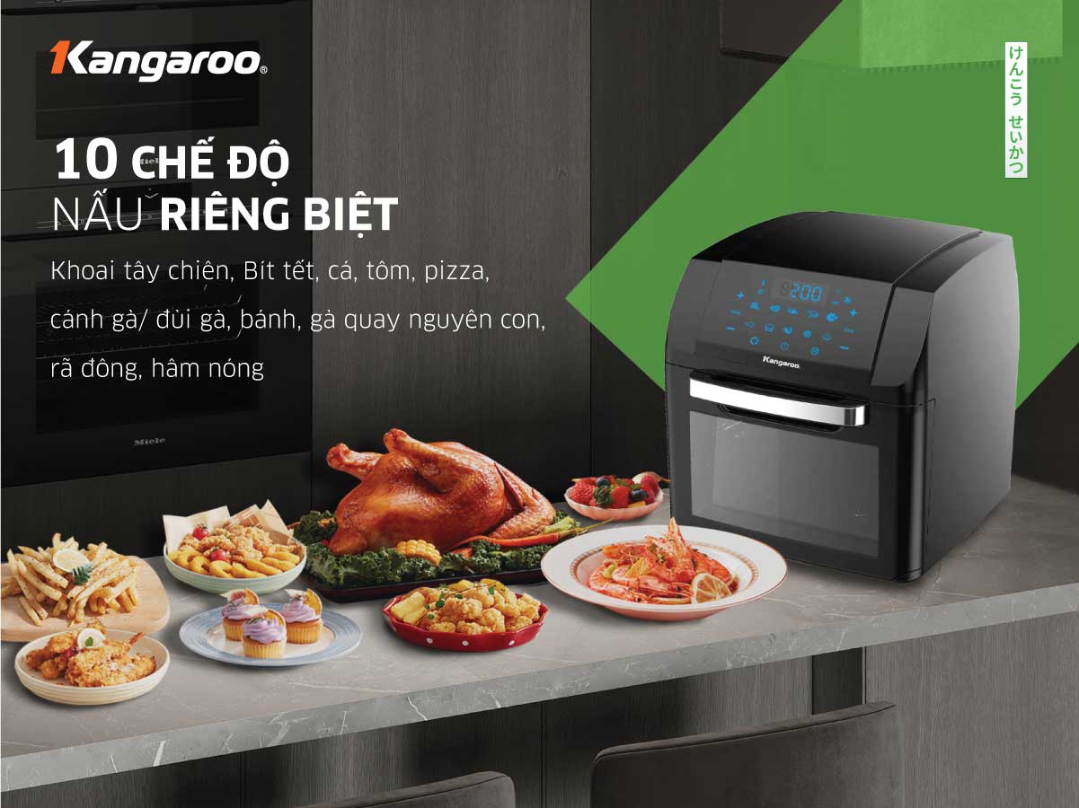 Nồi chiên không dầu điện tử Kangaroo 12L KG12AF5A