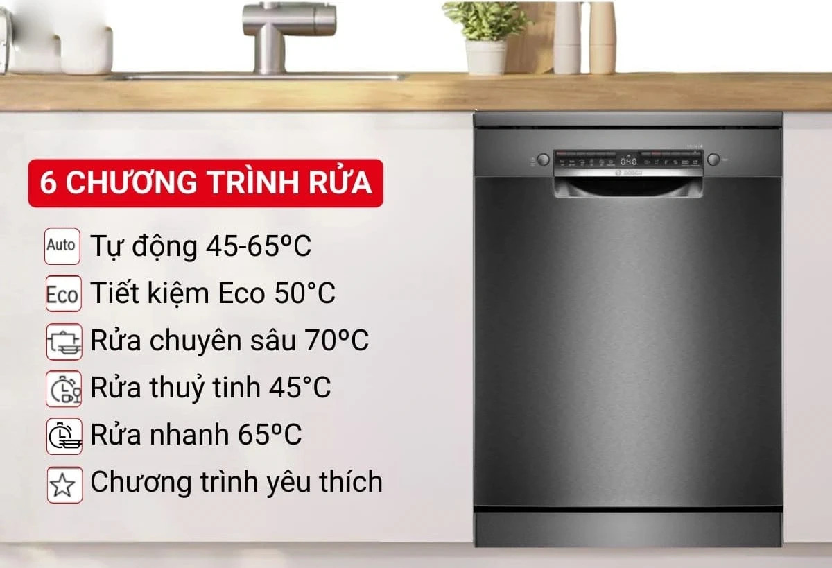 Máy rửa bát độc lập Bosch 14 bộ serie 4 SMS4HMC25M
