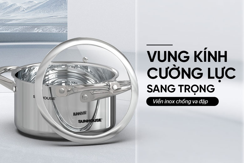 Bộ nồi chảo Inox 304 Sunhouse SHG808