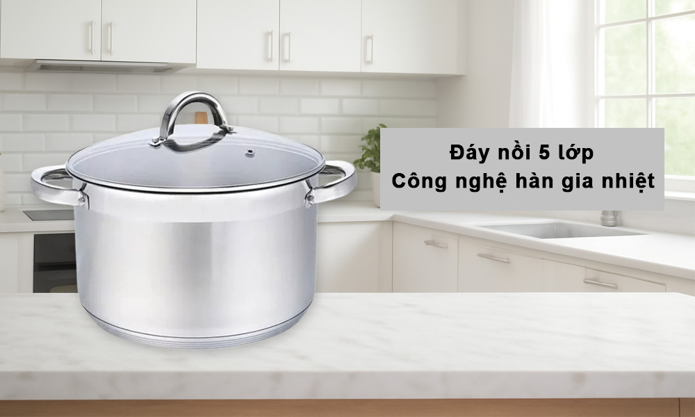 Nồi luộc gà inox 5 đáy Kangaroo 28cm KGCP28C1