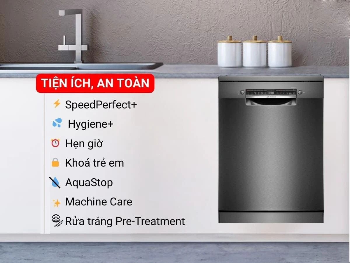 Máy rửa bát độc lập Bosch 14 bộ serie 4 SMS4HMC25M