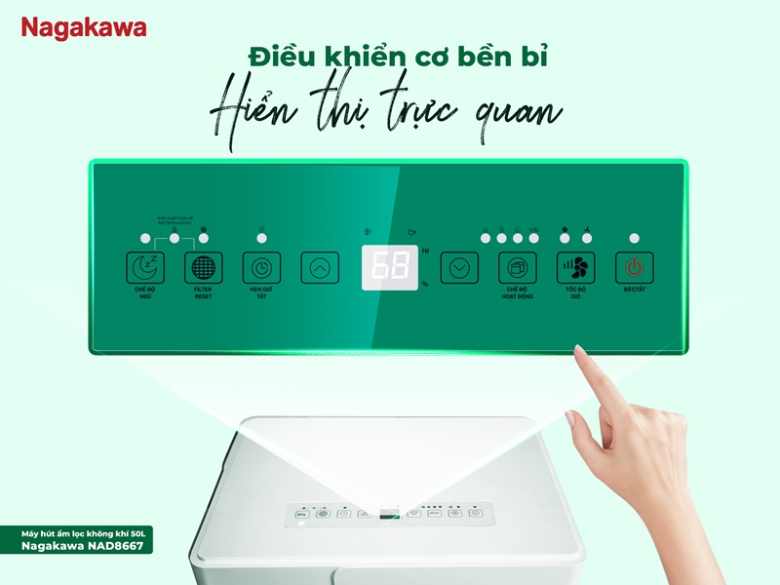Máy hút ẩm lọc không khí Nagakawa 50 lít NAD8667