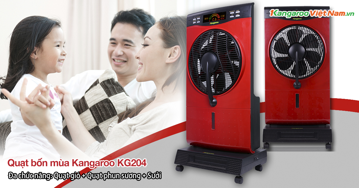 Quạt sưởi và phun sương Kangaroo KG204