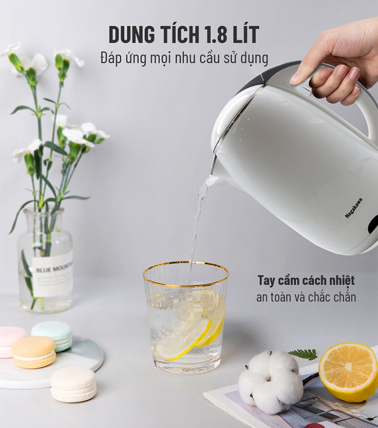 Ấm siêu tốc 1.8 lít Nagakawa NAG0314