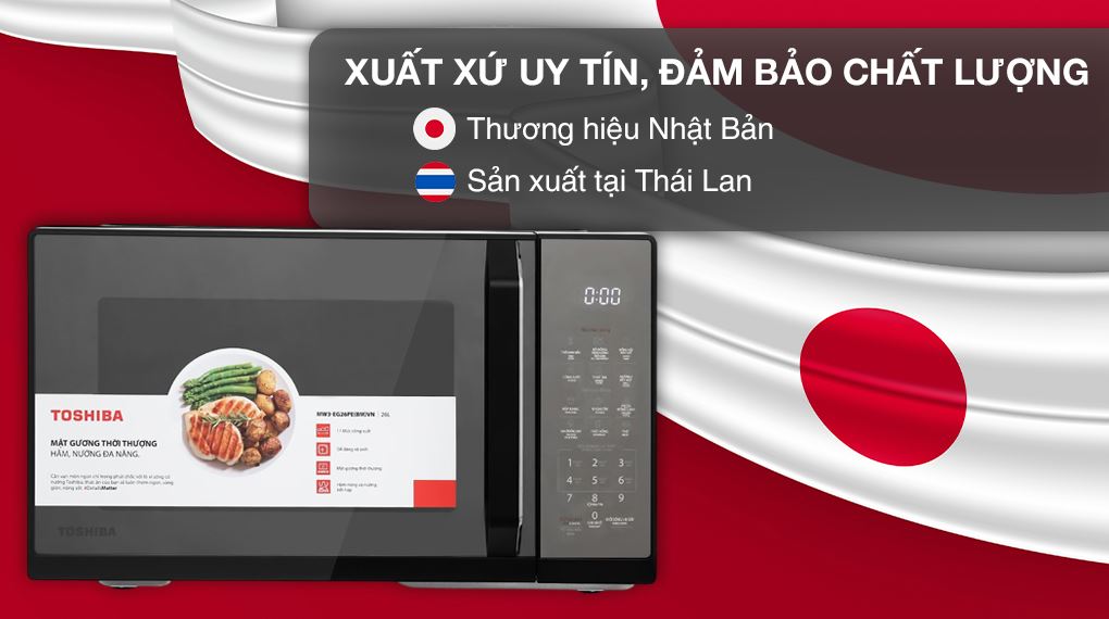 Lò vi sóng có nướng Toshiba 26 lít MW3-EG26PE(BM)VN