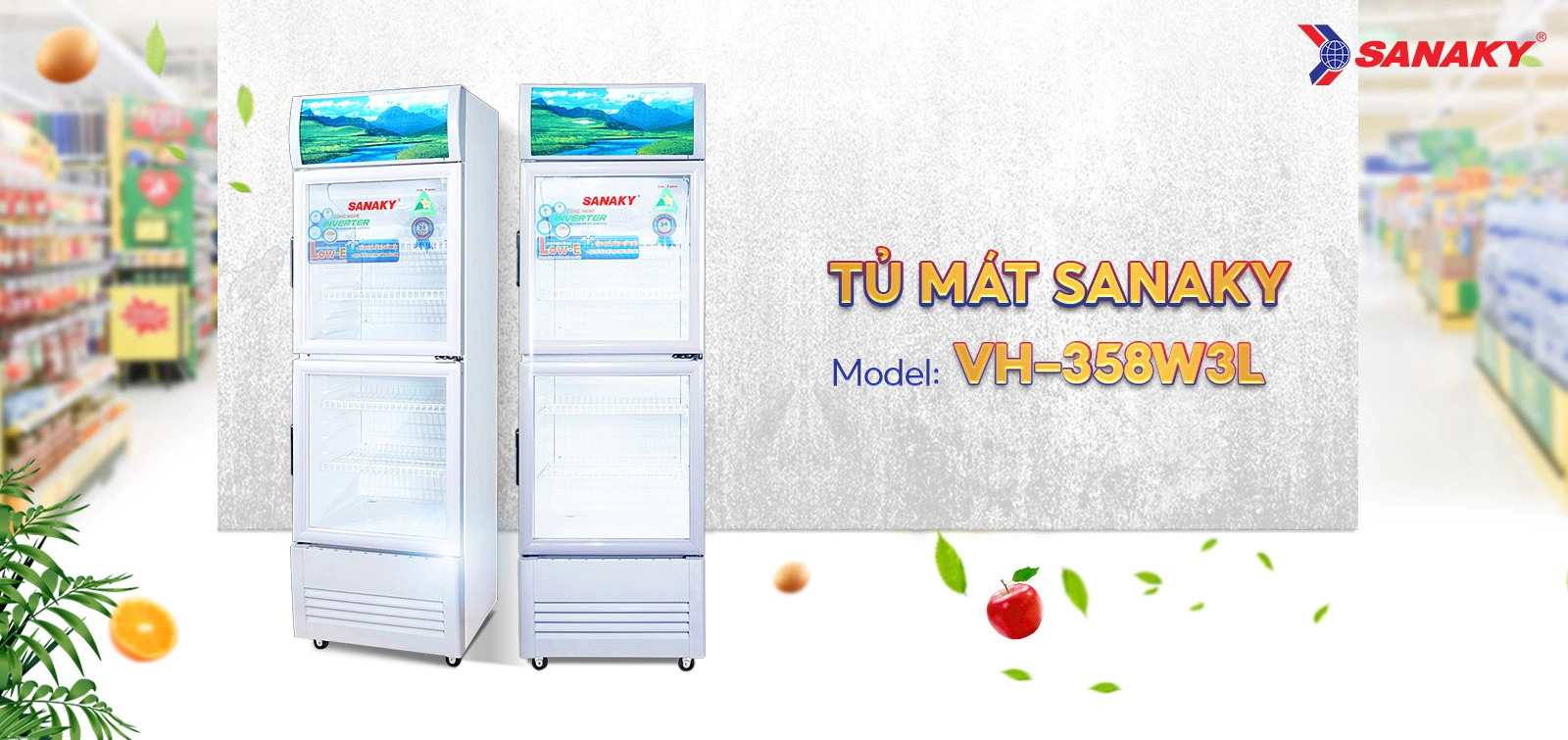 Tủ mát Inverter Sanaky 350 lít VH358W3L