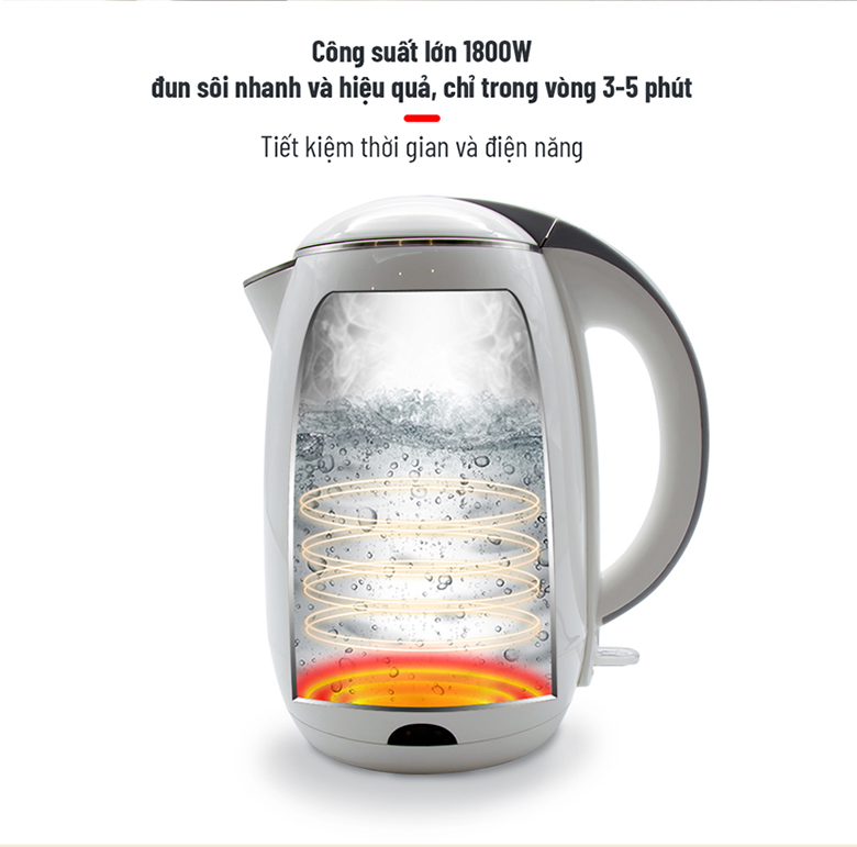 Ấm siêu tốc 1.8 lít Nagakawa NAG0314