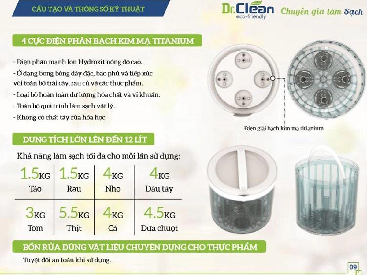 Máy làm sạch thực phẩm và khử trùng đa năng Dr. Clean DC89