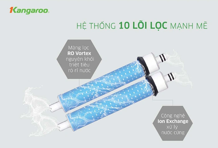 Máy lọc nước nóng lạnh RO Kangaroo Infinity 10 lõi KG10A2I