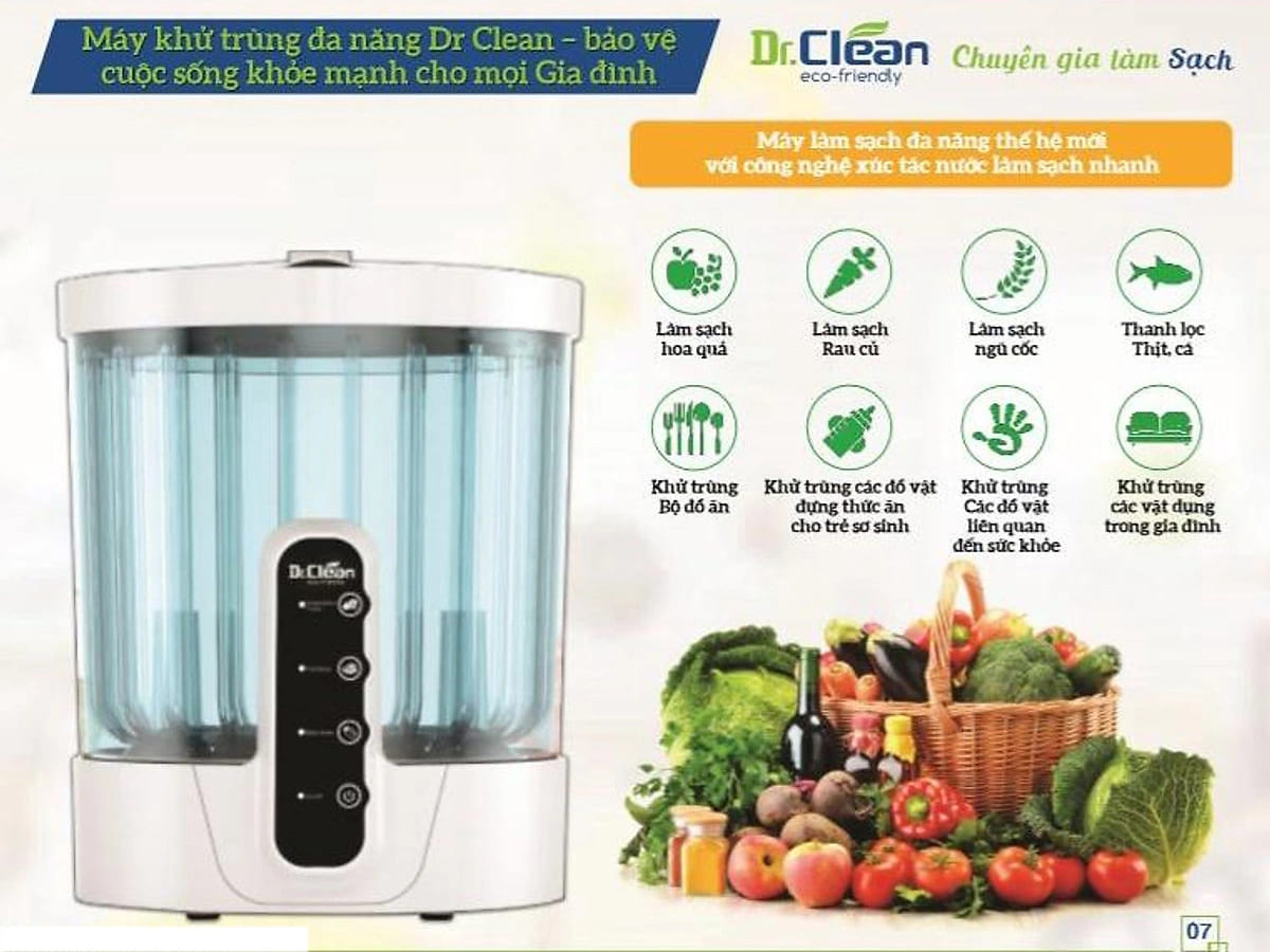 Máy làm sạch thực phẩm và khử trùng đa năng Dr. Clean DC89