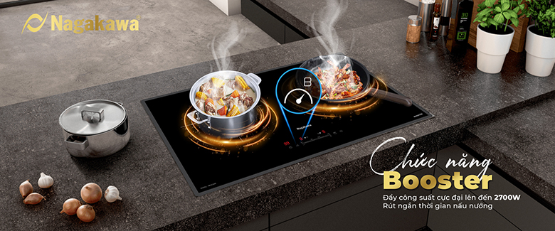 Bếp từ đôi Nagakawa UltraSlim NK2C25M