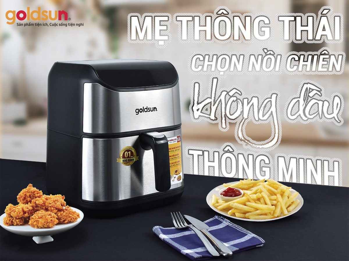 Nồi chiên không dầu Goldsun 5 lít GAF5842-D