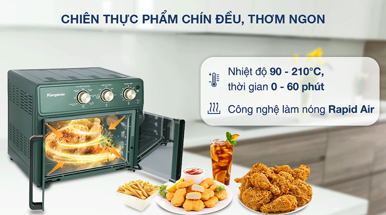 Nồi chiên không dầu Kangaroo KG25AF2A 25 lít