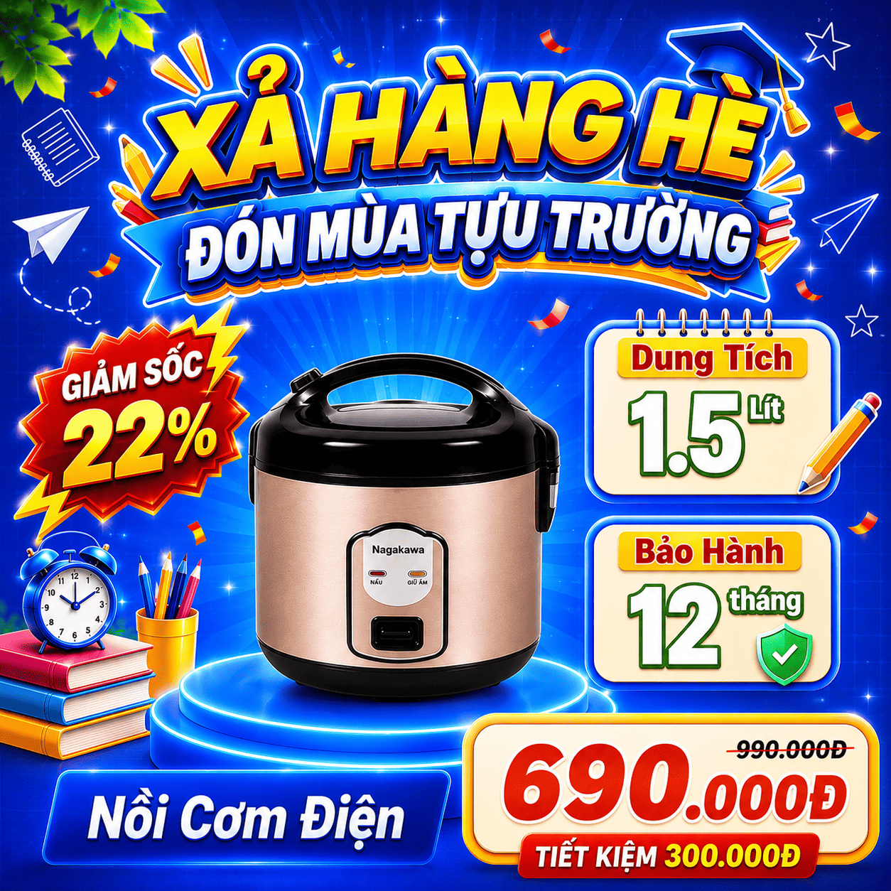 Nồi cơm điện Nagakawa NRC3811