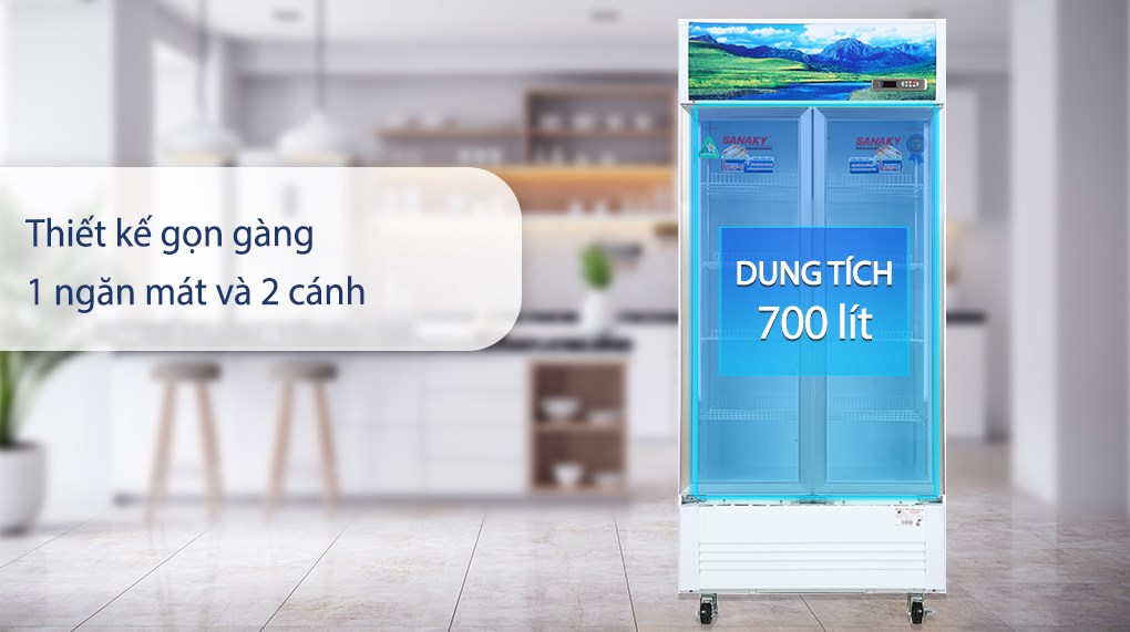 Tủ mát 2 cánh Sanaky 700 lít VH8009HP