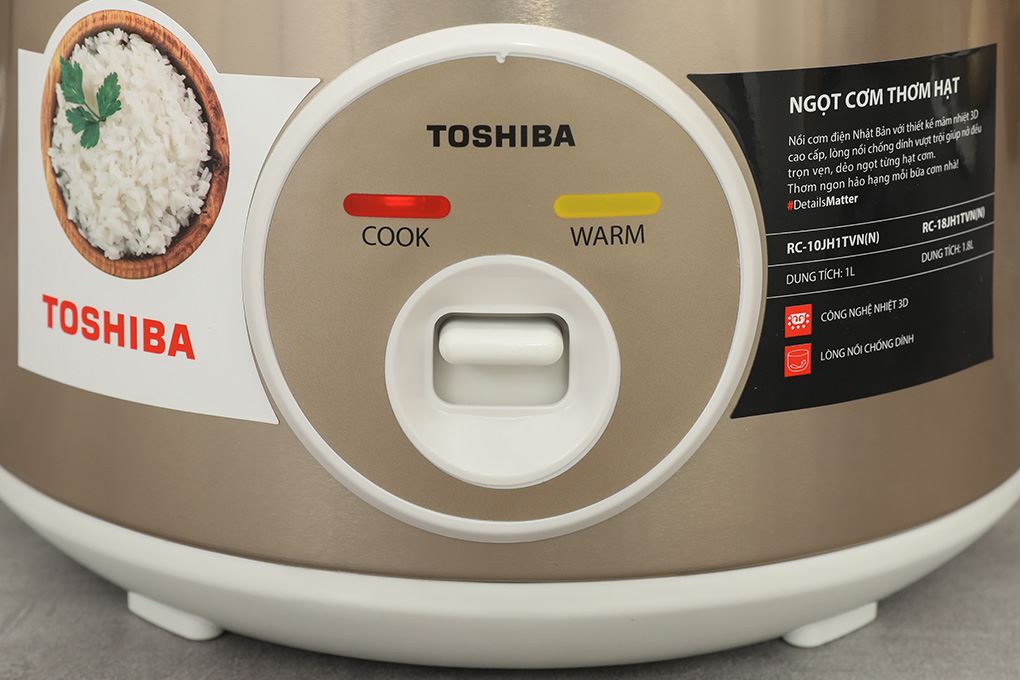 Nồi cơm nắp gài Toshiba 1.8 lít RC-18JH1TVN(N)
