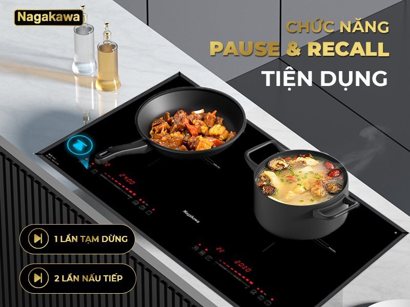Bếp từ đôi Inverter Nagakawa NK2C15MB