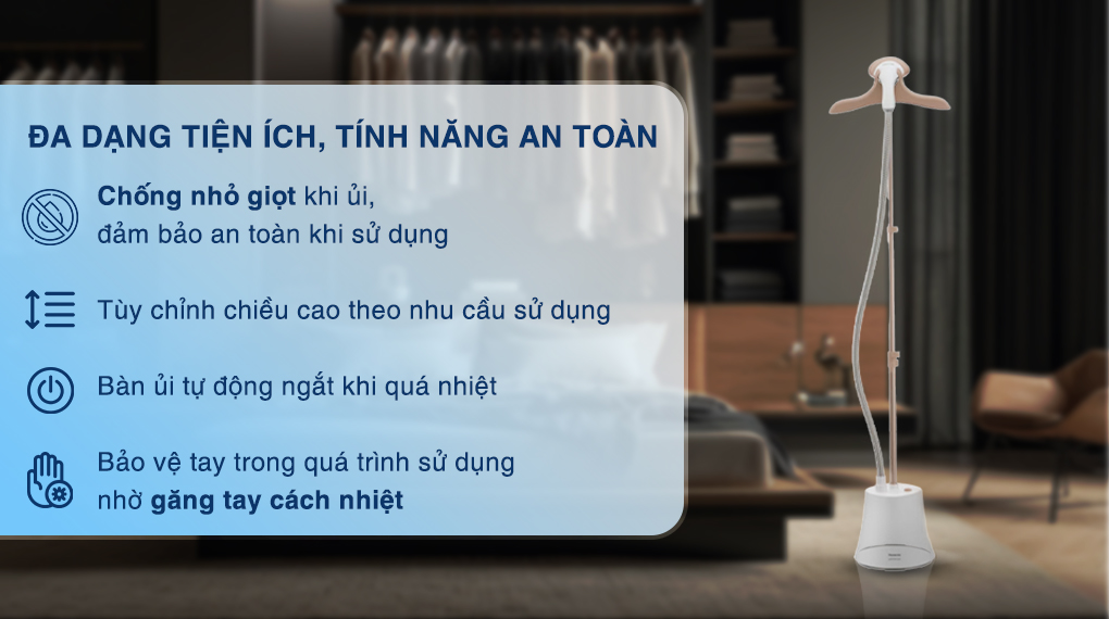 Bàn là hơi nước đứng Panasonic 2000W NI-GSG060WRA