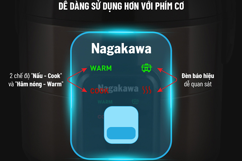 Nồi cơm điện 1,8L Nagakawa NAG0133