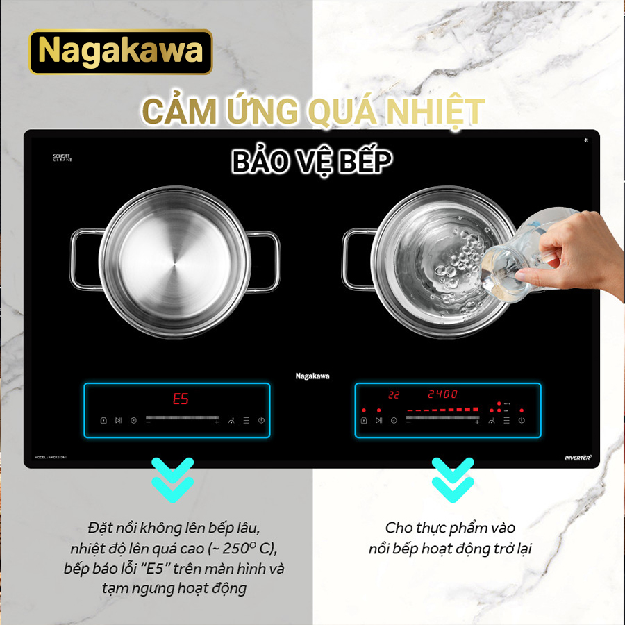 Bếp từ đôi Inverter Nagakawa NAG1215M
