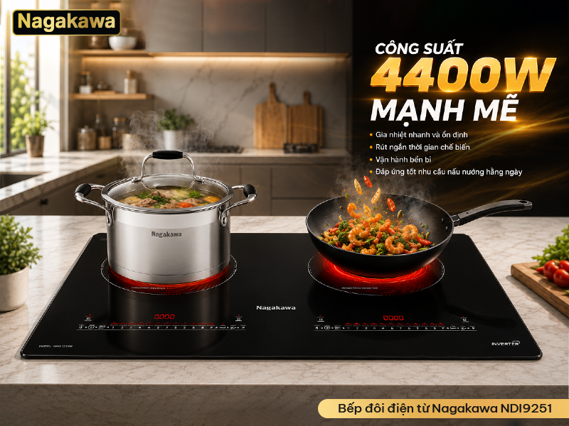 Bếp điện từ đôi Nagakawa NDI9251