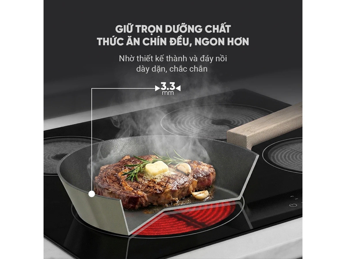 Chảo chống dính đáy từ Sunhouse Titanium Plasma ST28P