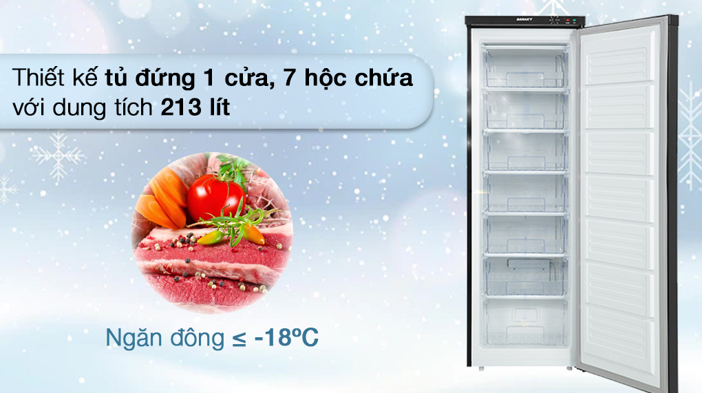 Tủ đông Sanaky Inverter 213 lít VH230VD3