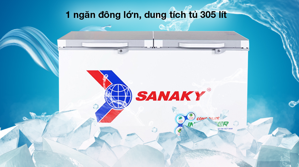 Tủ đông Sanaky Inverter 305 lít VH4099A4K