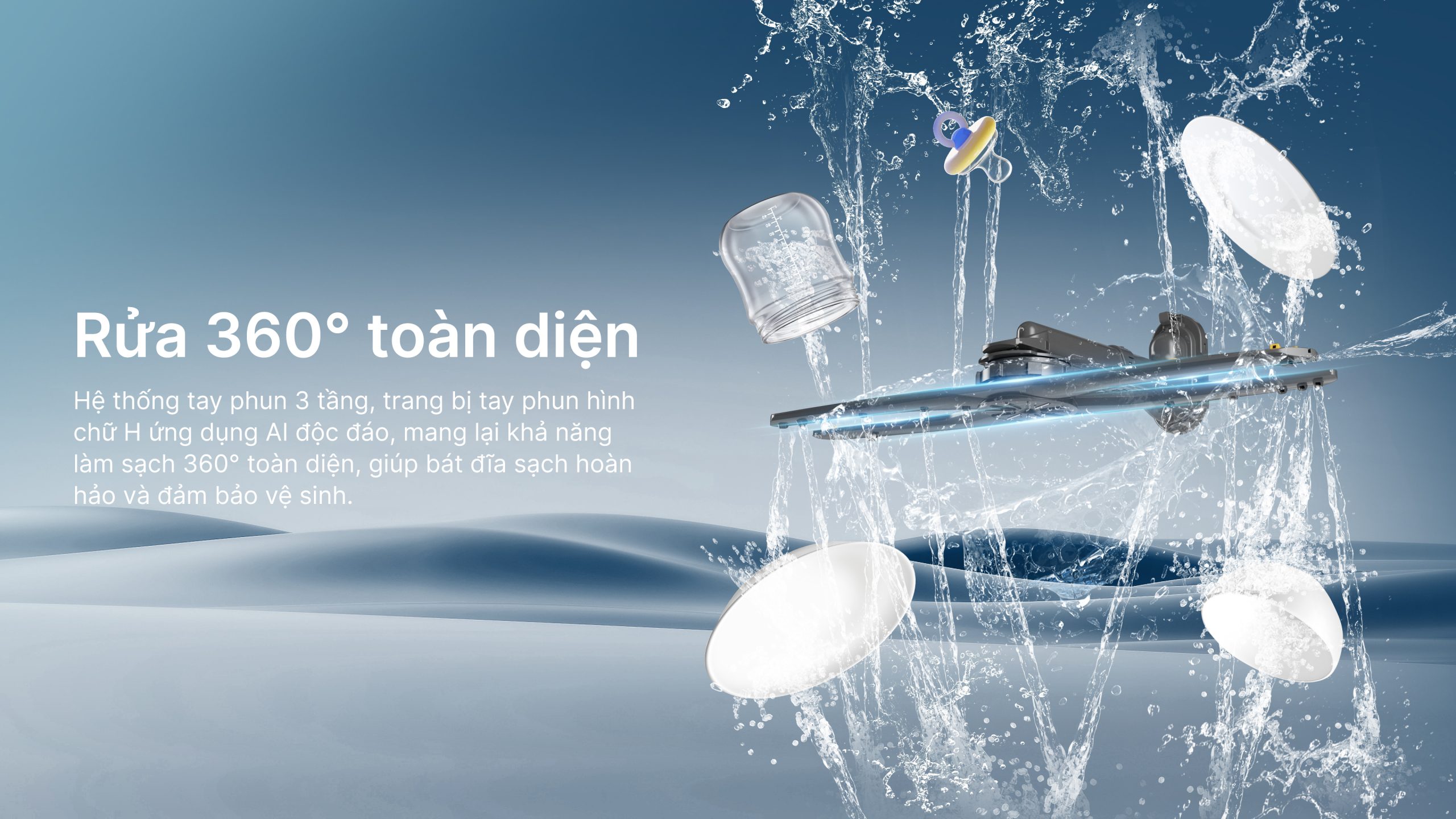 Máy rửa chén độc lập Aqua ADWA15-686BK3VN