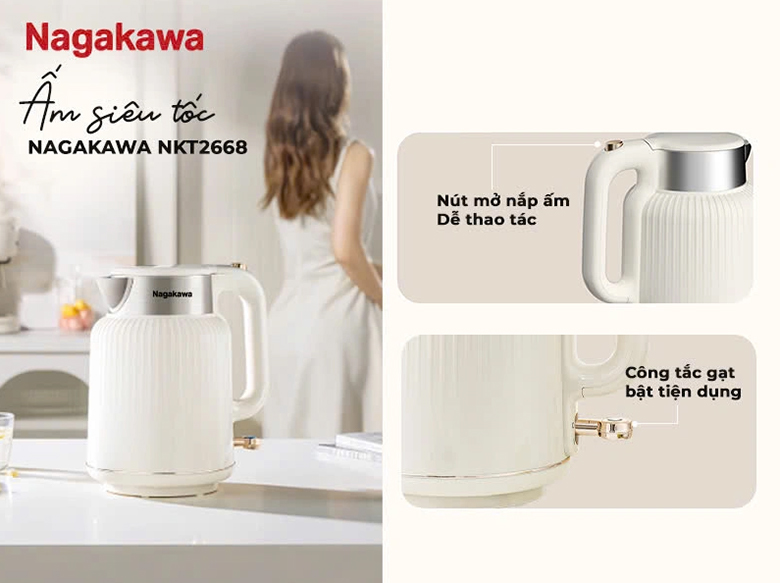 Ấm siêu tốc Nagakawa NKT2668