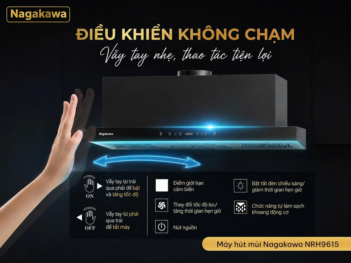 Máy hút mùi Nagakawa NRH9615