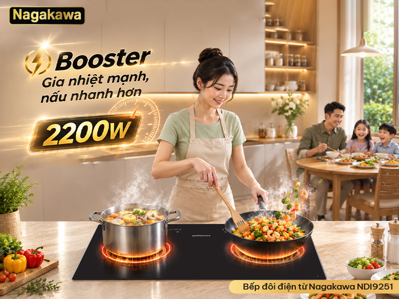Bếp điện từ đôi Nagakawa NDI9251