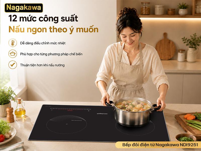 Bếp điện từ đôi Nagakawa NDI9251