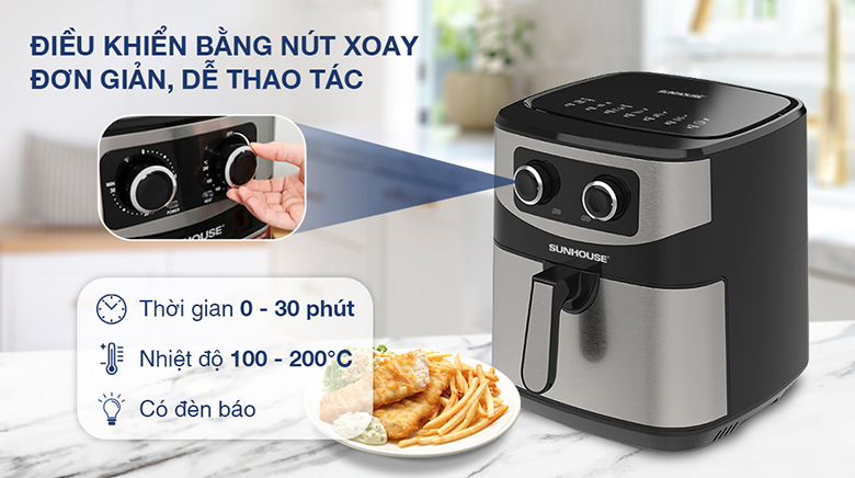 Nồi chiên không dầu Sunhouse 9 lít SHD4035