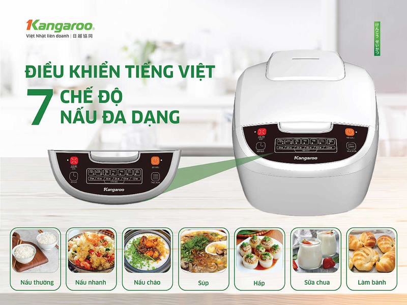 Nồi cơm điện tử Kangaroo 1.8 lít KG18RCE2