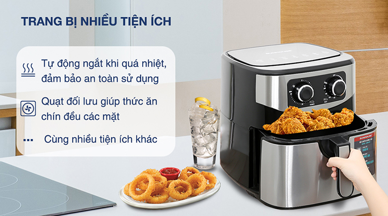Nồi chiên không dầu Sunhouse 9 lít SHD4035