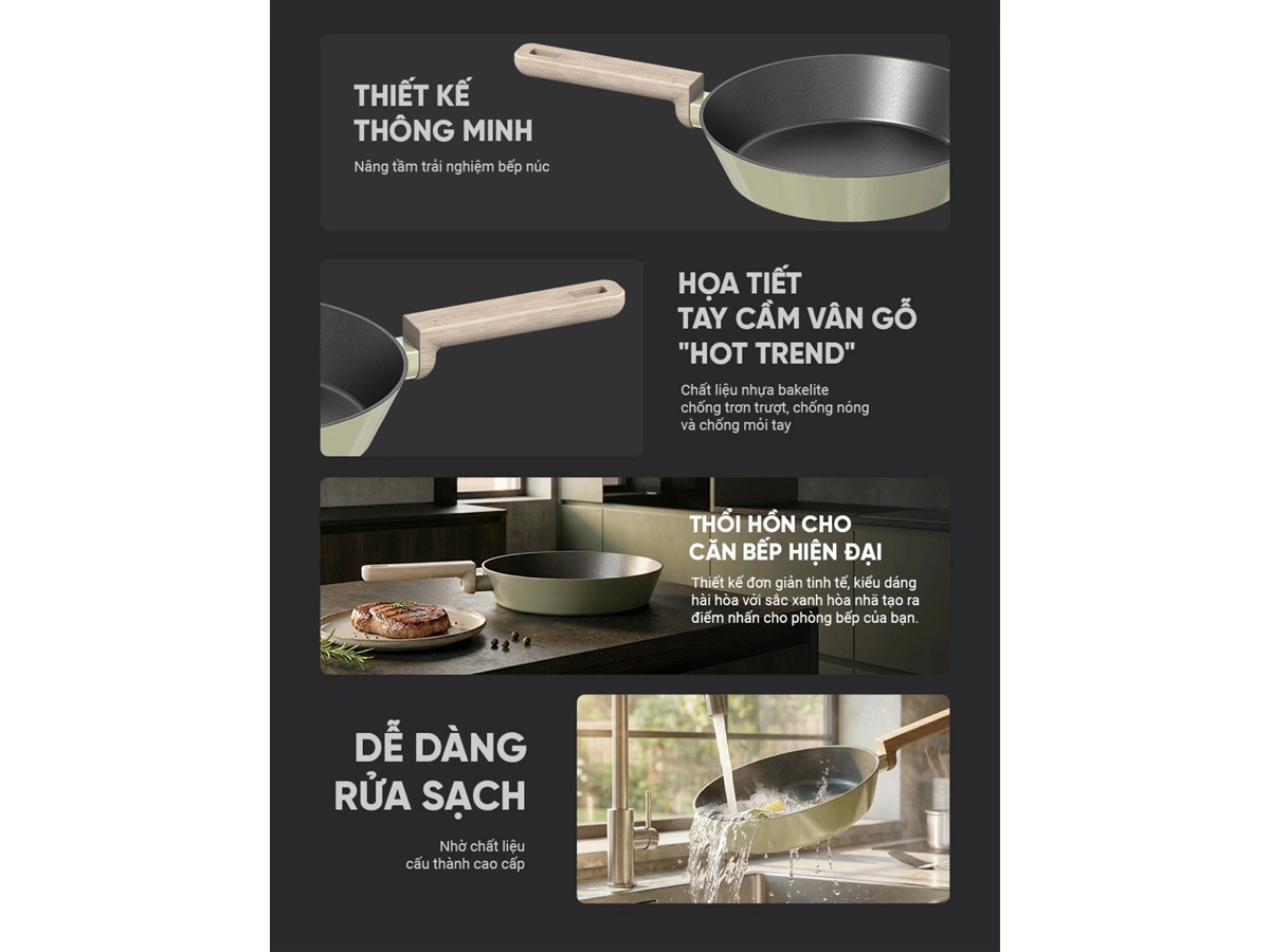 Chảo chống dính đáy từ Sunhouse Titanium Plasma ST28P