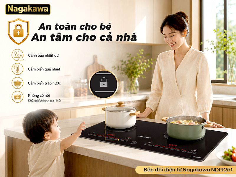 Bếp điện từ đôi Nagakawa NDI9251