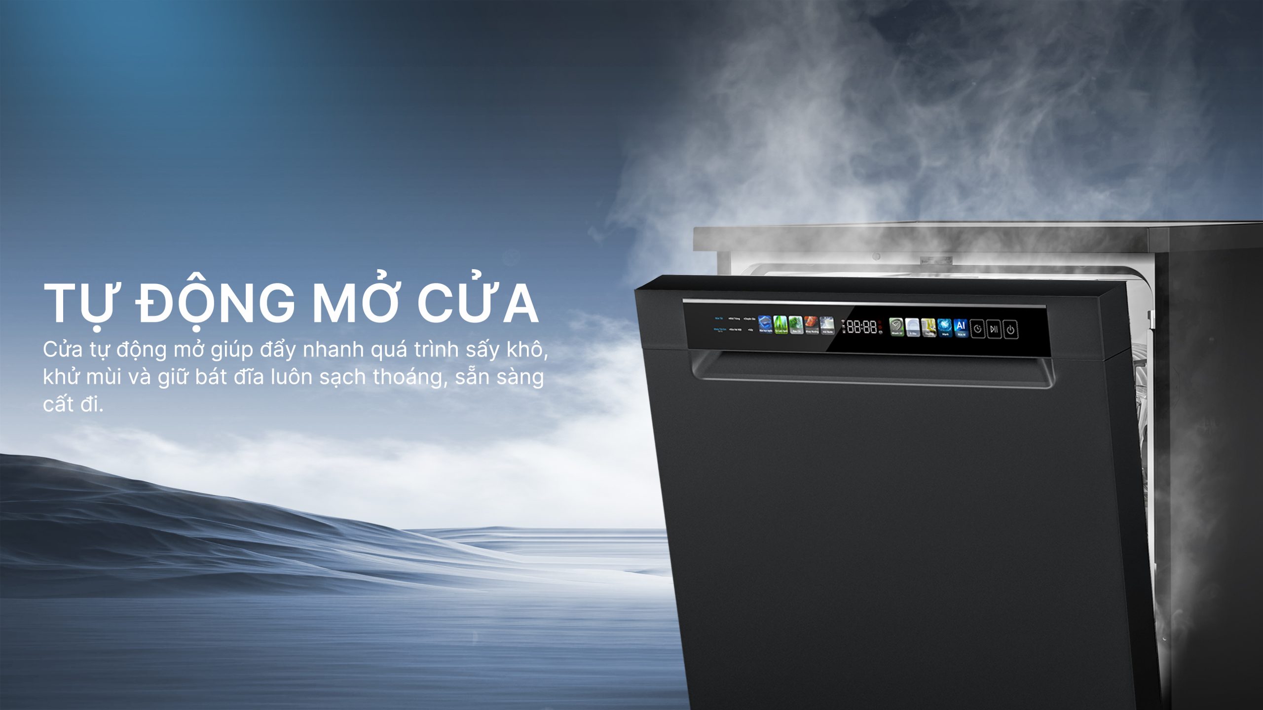 Máy rửa chén độc lập Aqua ADWA15-686BK3VN