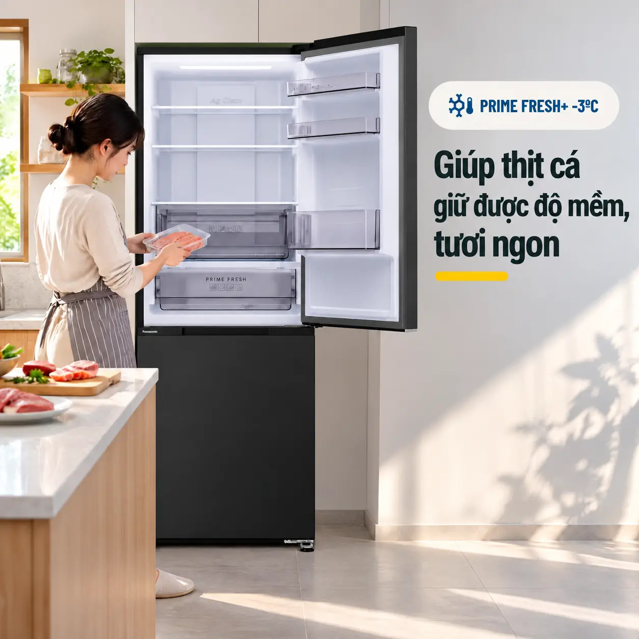 Tủ lạnh Panasonic Inverter 344 lít NR-BV372BWKV
