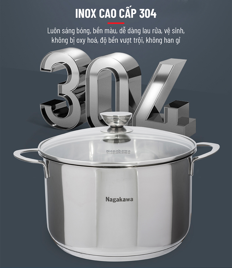 Bộ nồi Inox Nagakawa NAG1351