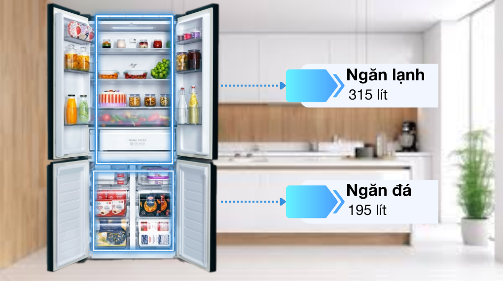 Tủ lạnh Panasonic Inverter 510 lít Multi Door NR-X561GB-VN