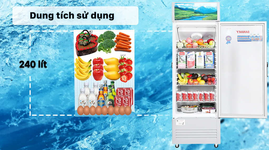 Tủ mát Sanaky 240 lít VH308KL