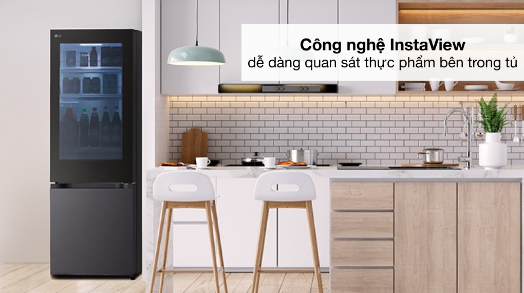 Tủ lạnh LG Inverter 340 lít InstaView LBB33BLMAI