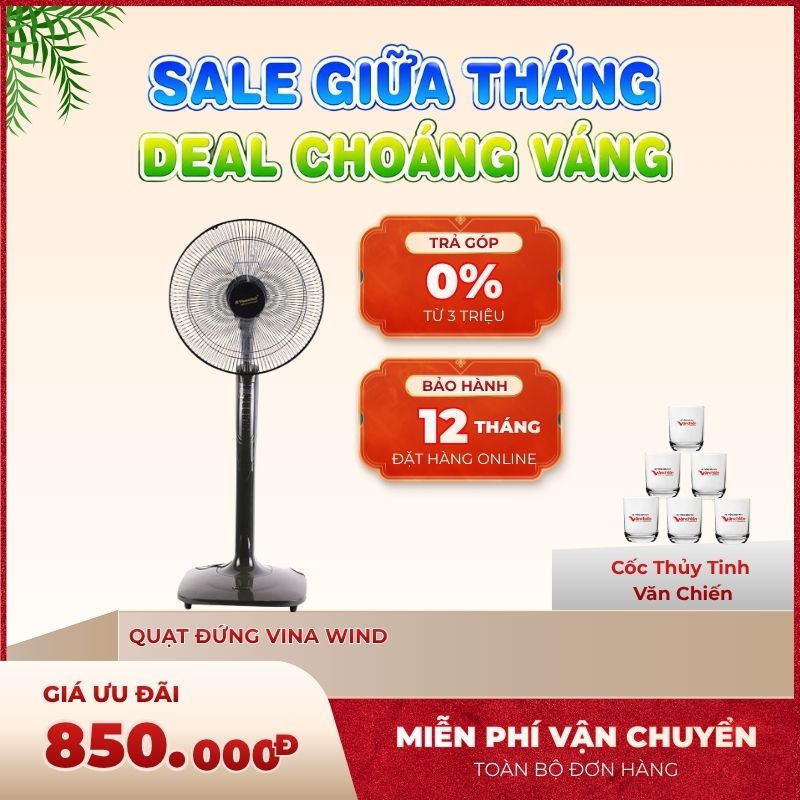 Quạt đứng Vina Wind có khiển QD400XMS