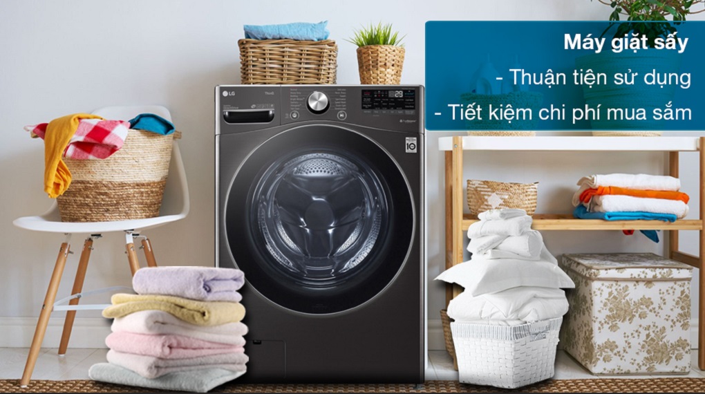 Máy giặt sấy LG AI DD Inverter giặt 21 kg - sấy 12 kg F2721HVRB