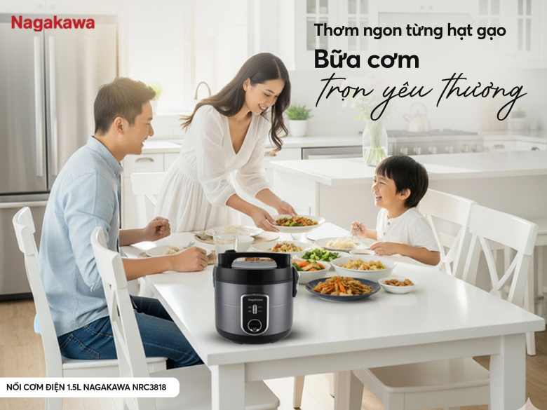 Nồi cơm điện Nagakawa 1.5 lít NRC3818
