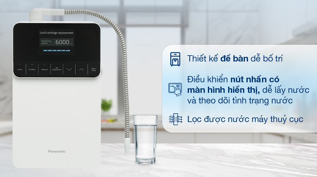 Máy lọc nước điện giải ion kiềm Panasonic TK-AS700-WVN