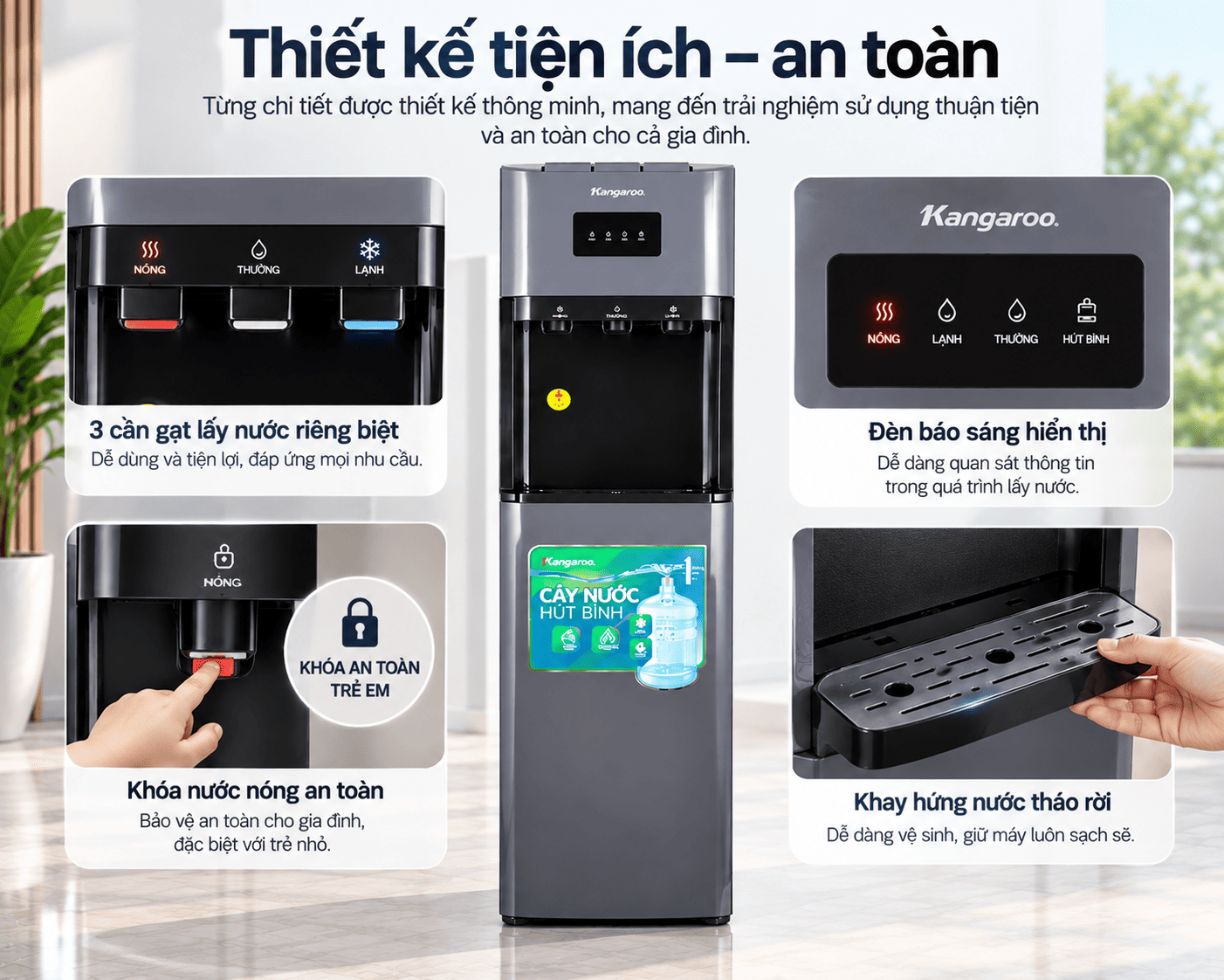 Cây nước nóng lạnh Kangaroo KGWA03B1