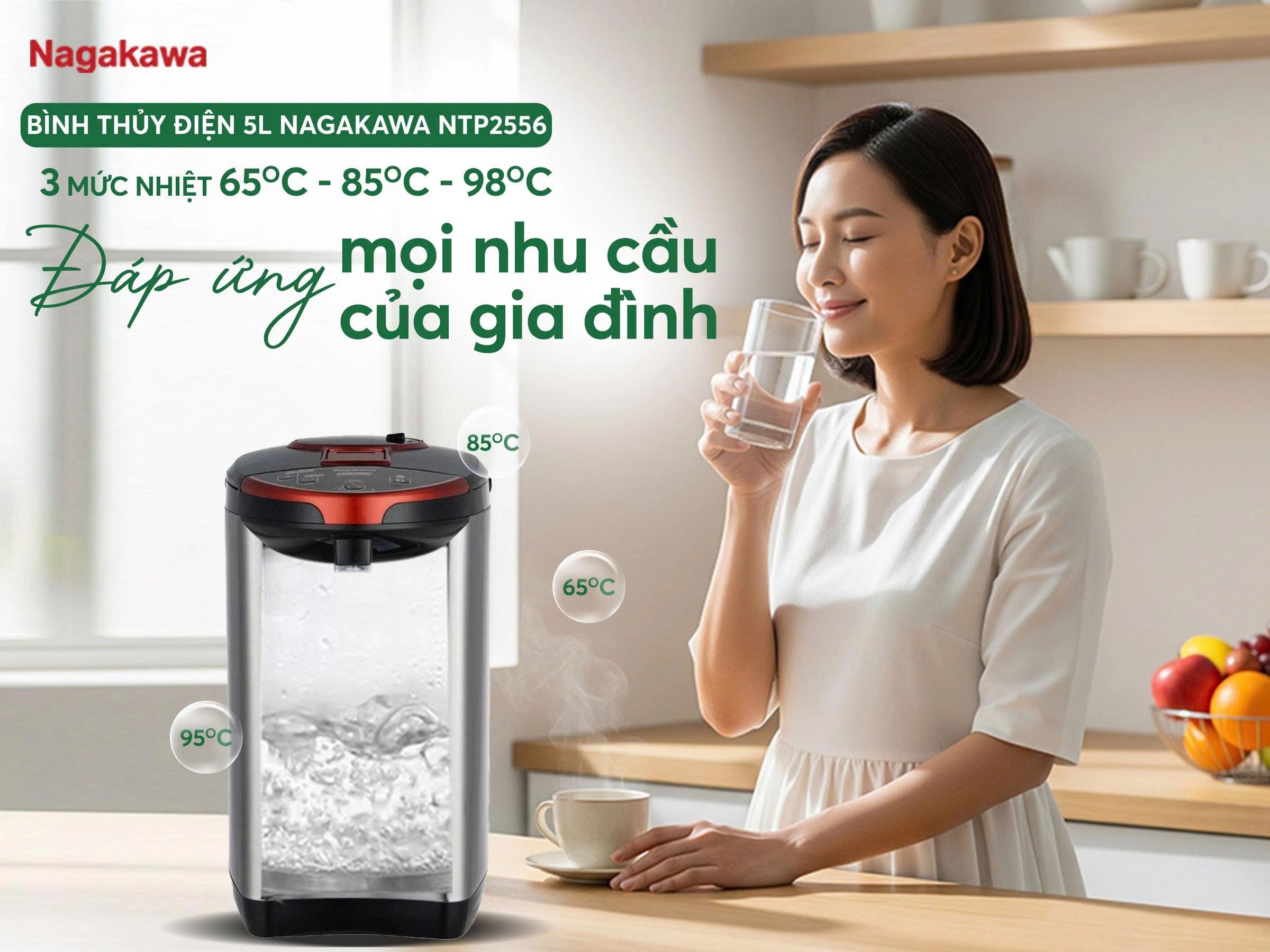 Bình thuỷ điện 5L Nagakawa NTP2556